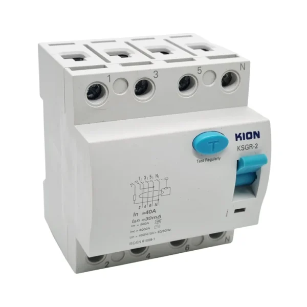 Quadruple 40 Amp 6kA Earth Leakage Circuit Breaker